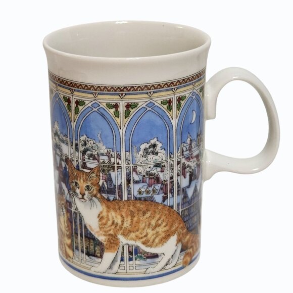 Dunoon Christmas Cats Mug Designed by Sue Scullard  Made in Scotland - Picture 1 of 6